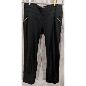 Athleta Black Mesh Calf Capris